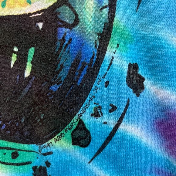 Vintage Allman Brothers Band 90s Liquid Blue Single Stitch Tie Dye Shirt XL - Picture 8 of 13